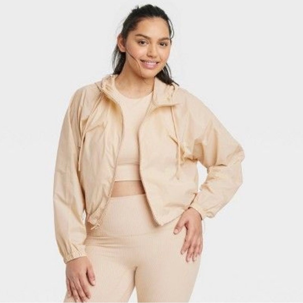 Full-Zip Windbreaker Jacket - All in Motion™ Beige S - Picture 4 of 4